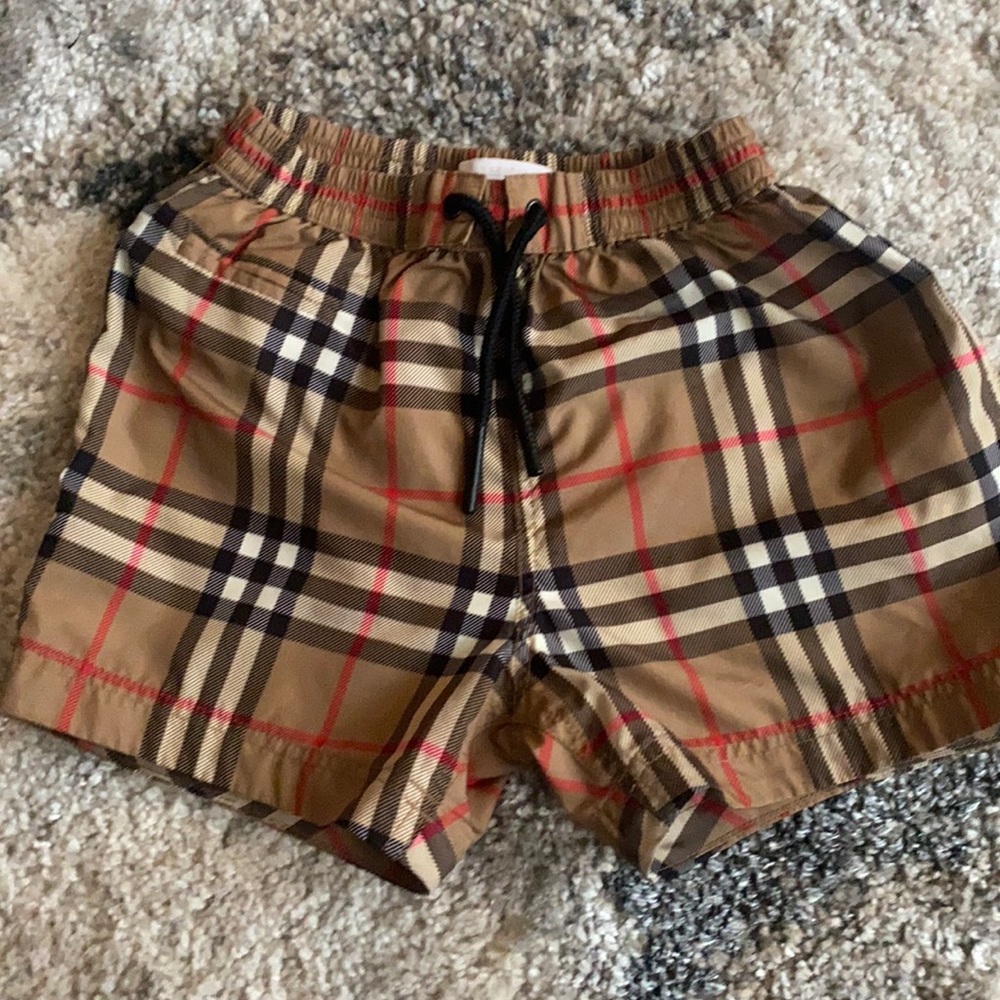 12 month old boy Burberry swim trunks